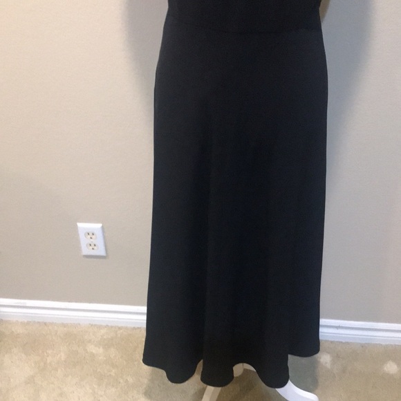 Ralph Lauren Black Square Tank Neckline Fit & Flare Lined Ankle Length Dress-10 - Picture 8 of 13